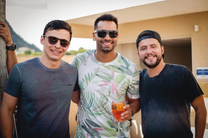 Também na tarde de festa, Rafael Tavares, Mateus Marchiote e Igor Amaral Foto: Sula Miana