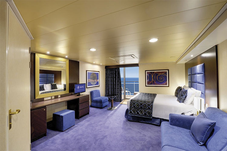 Navios agradam por conforto, praticidade e serviços de um resort de luxo 3 cabine externa msc