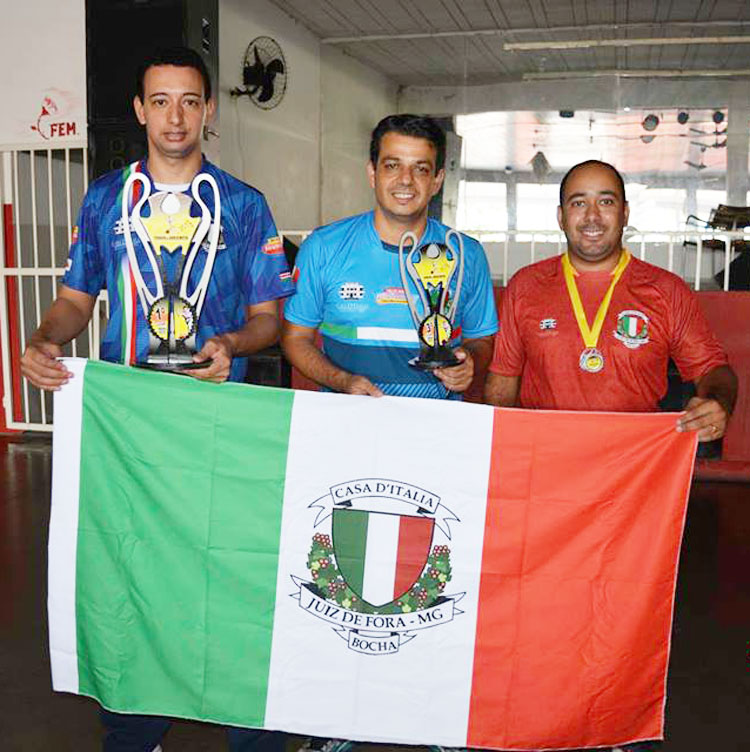 Casa D'Italia JF começa o ano com título na bocha 1 esp bocha Leandro Dias campeão Letinho Souza 3° lugar e Marcelo Almeida 4° lugar atletas da Casa DItalia semifinalistas