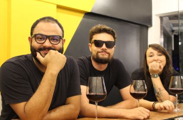 Nara Cantarutti, Saulo Costa e Vinícius Steinbach wine sócios