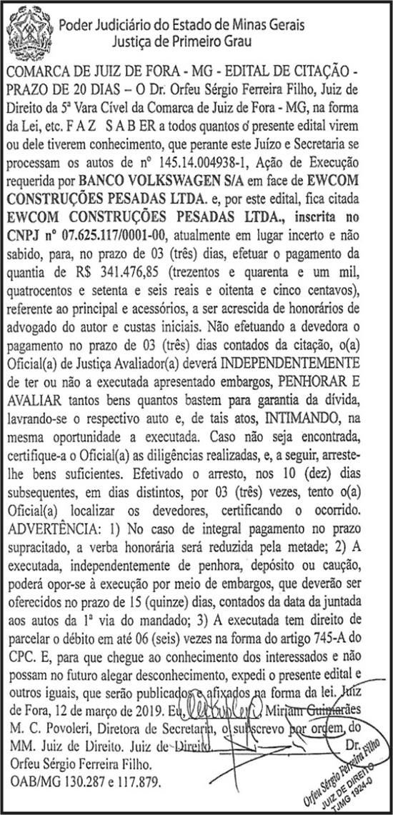 Edital de citação: 26/04/2019 4 1 AIZ