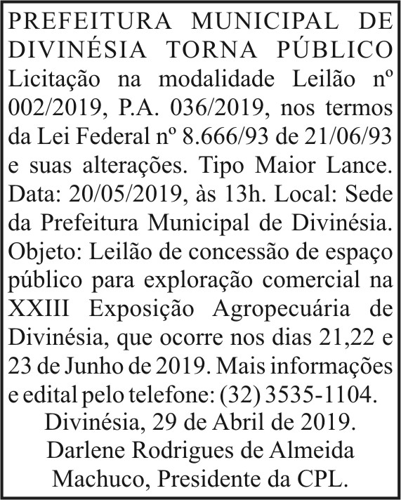 Prefeitura Municipal de Divinésia Torna Público 4 1 DIVINESIA 002.