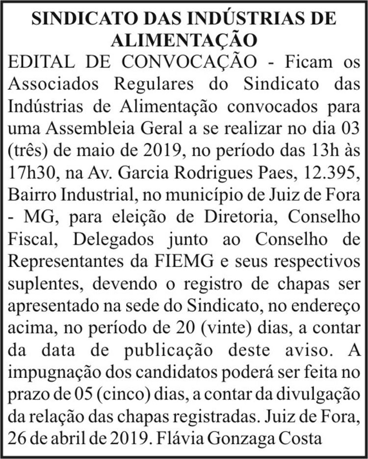 Sindicato das Indústrias de Alimentação: 25/04/2019 4 1 INDUSTRIA.