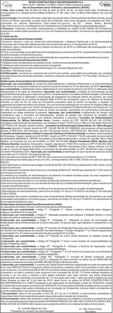 Inter Construtora e Incorporadora S/A 4 1 INTER.