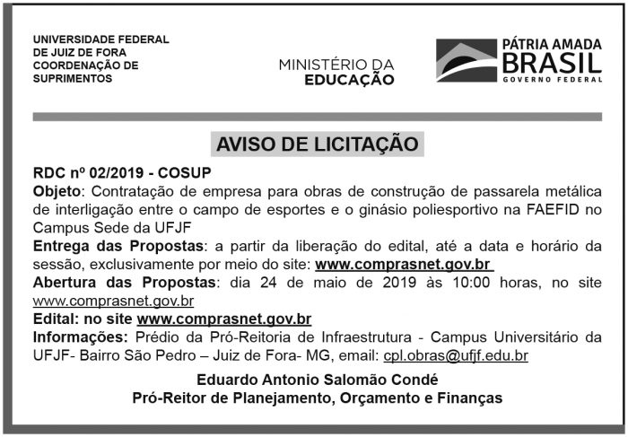 Aviso de licitação 4 1 UFJF 11407