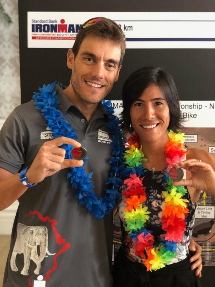 Thiago Alvim e Cláudia Scaldini, sucesso no Ironman da África do Sul