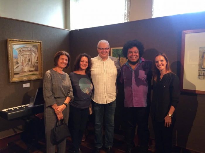 Na abertura dos concertos de Outono do Forum da Cultura, Soraya Nader, Raquel e o reitor Marcus David com o cantor lírico Elmir Santos e a pianista Juliana Costa