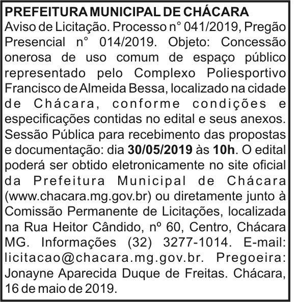 Prefeitura Municipal de Chácara 4 1 CHACARA 041