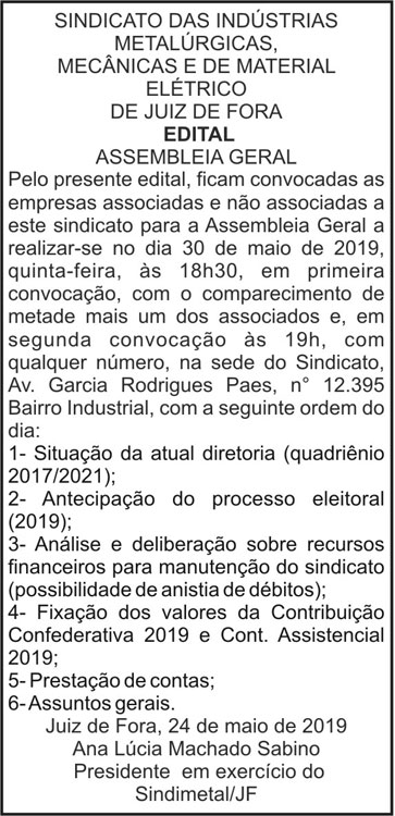 Assembleia Geral Sindimetal/JF 4 1 ELETRICO