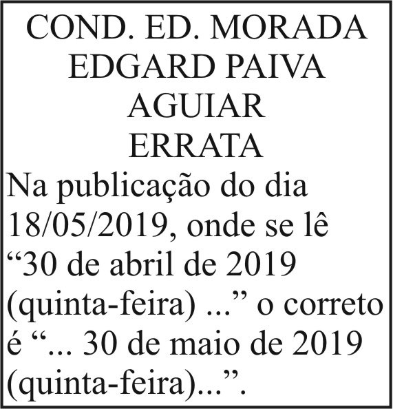 Cond. Ed. Morada Edgard Paiva Aguiar 4 1 ERRATA