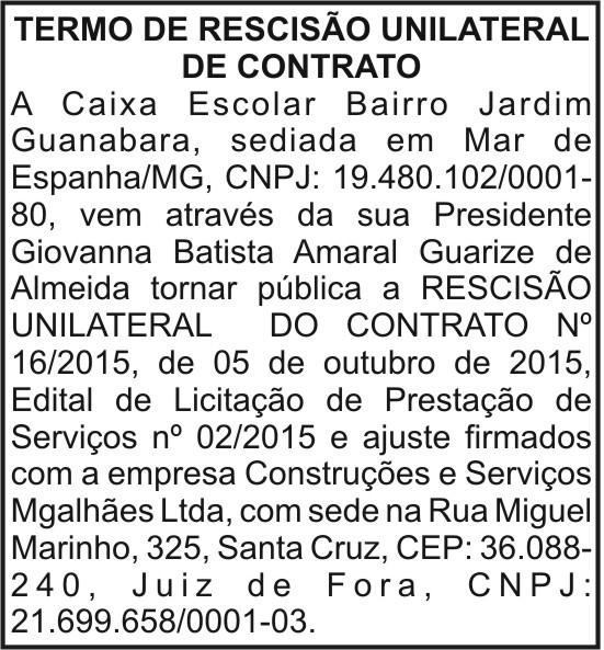Termo de rescisão unilateral de contrato 4 1 ESCOLAR