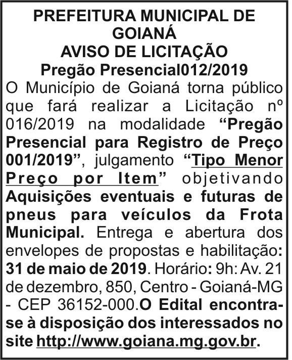 Prefeitura Municipal de Goianá 4 1 GOIANA 012