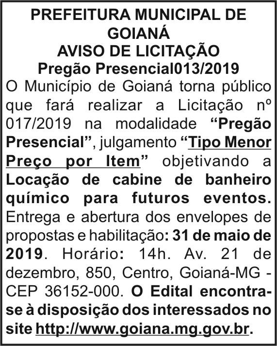 Prefeitura Municipal de Goianá 4 1 GOIANA 013