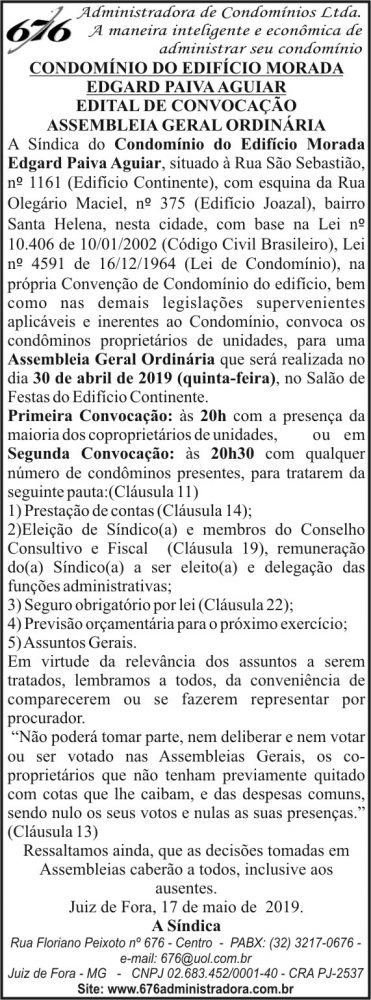 Condomínio do Edifício Morada Edgard Paiva Aguiar 4 1 MORADA