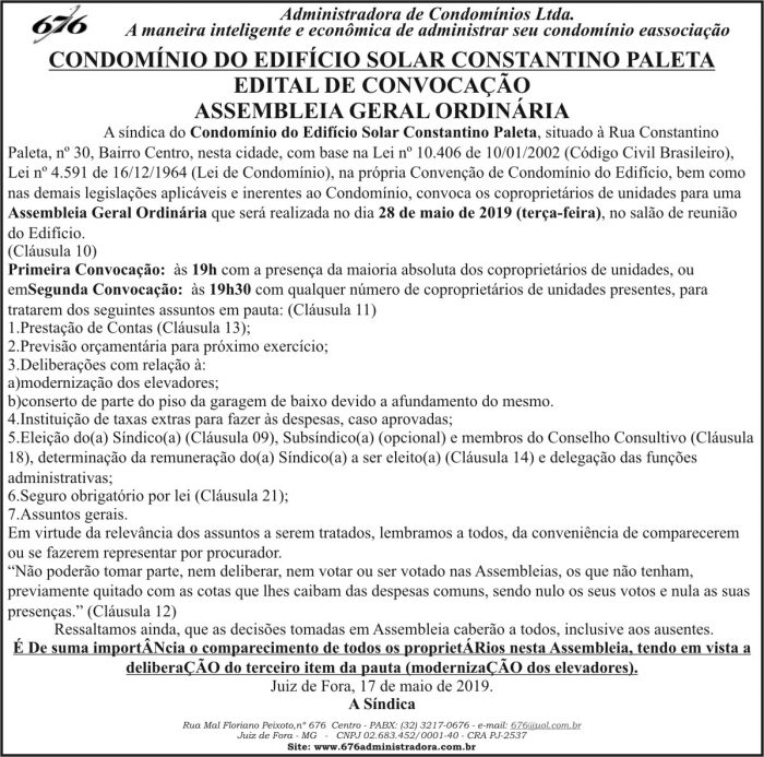 Condomínio do Edifício Solar Constantino Paleta 4 1 PALETA