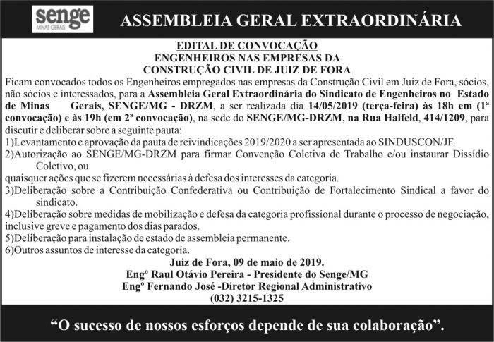 Assembleia Geral Extraordinária 4 1 SENGE.