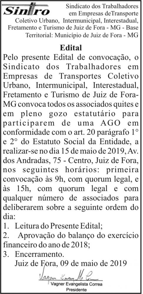 Sintro - Edital 4 1 SINTTRO.
