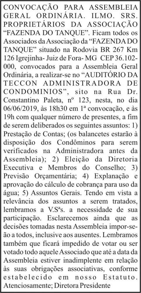 Convocação para assembleia geral ordinária 4 1 TANQUE.