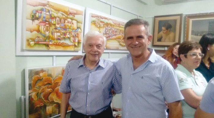 Assir Gouveia recebeu o artista Gerson Guedes na reinauguração de seu espaço de arte no Marechal Center 