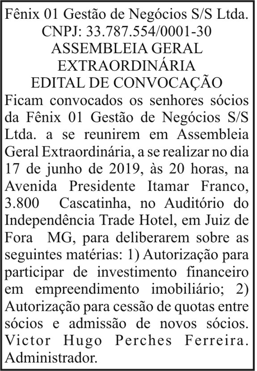 Fênix 01 Gestão de Negócios S/S Ltda. 4 1 FENIX