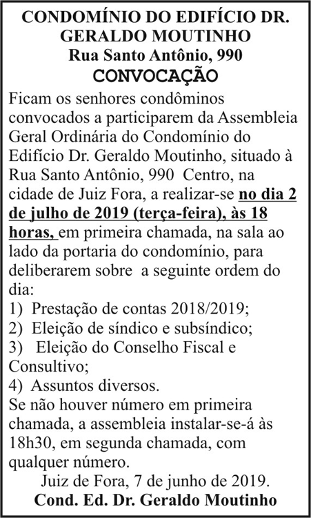 Condomínio do Edifício Dr. Geraldo Moutinho 4 1 GERALDO