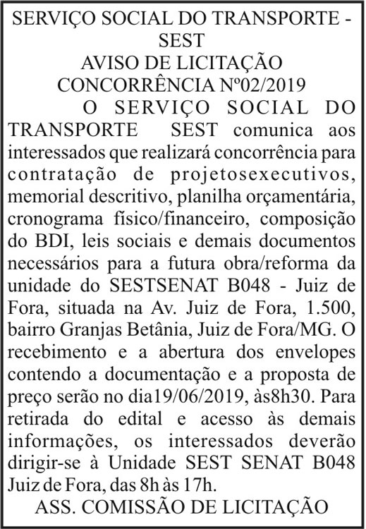 SEST - Concorrência n° 02/2019 4 1 SEST