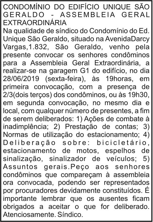 Condomínio do Edifício Unique São Geraldo 4 1 UNIQUE