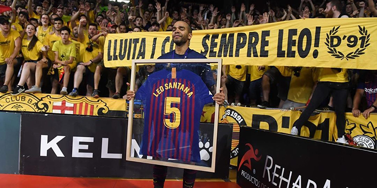 Leo Santana é campeão espanhol de futsal pelo Barcelona 1 esp Leo Santana Barcelona futsal 2