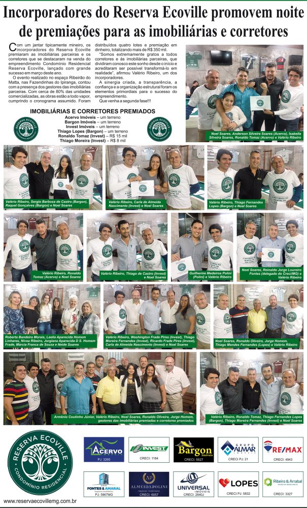 Incorporadores do Reserva Ecoville promovem noite de premiações 4 Ecoville 180819 5x43 em RGB para o Jorge