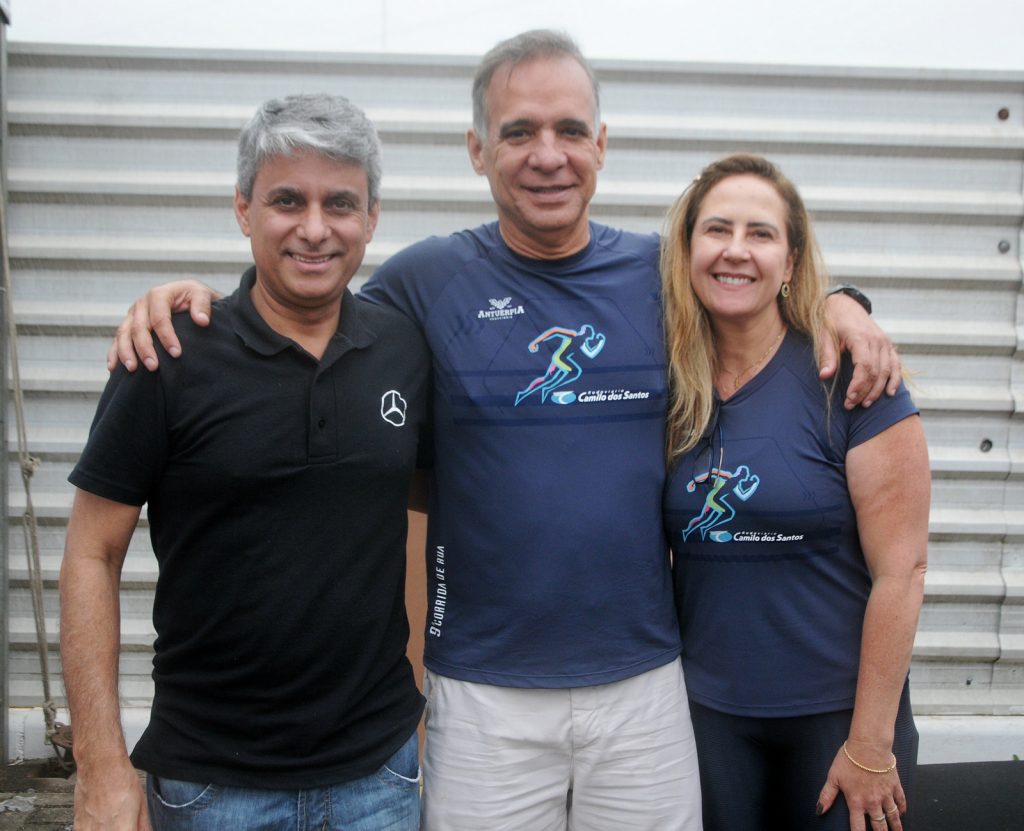 Carlos Benfica, Eduardo dos Santos e Luciana Bellini na 9ª Corrida Rodoviário Camilo do Santos 1 AOT 9448 Eduardo Benjamim dos Santos