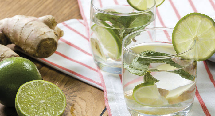 Cinco receitas de água saborizada para os dias secos 3 água de limão e gengibre