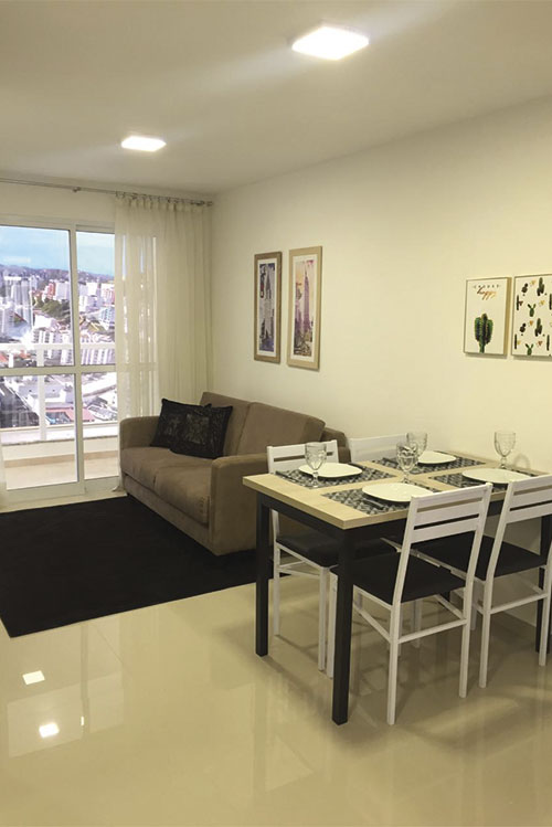 Praticidade e sofisticação no Wembley Flats 7 sala