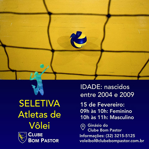 Bom Pastor organiza seletiva de vôlei neste sábado 1 esp volei bom pastor seletiva divulgação