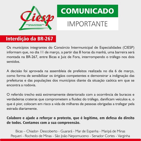 manifestacao br 267
