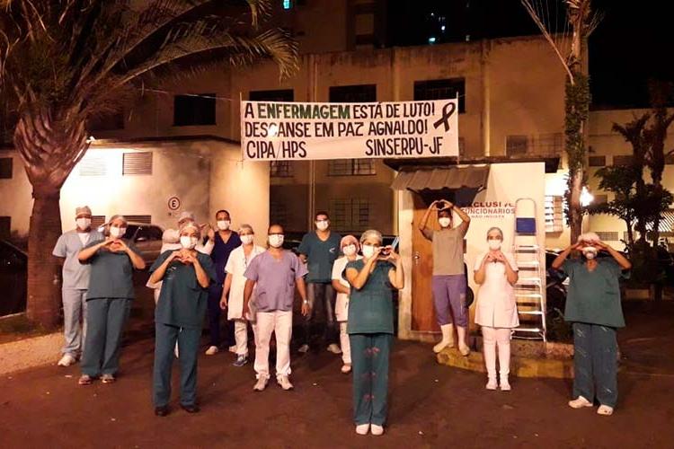 Profissionais de saúde prestam homenagem a técnico de enfermagem 2 homenagem agnaldo2 by sinserpu