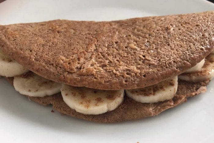 Em casa na Cozinha: Panqueca de cacau com banana 5 panqueca banana marcella
