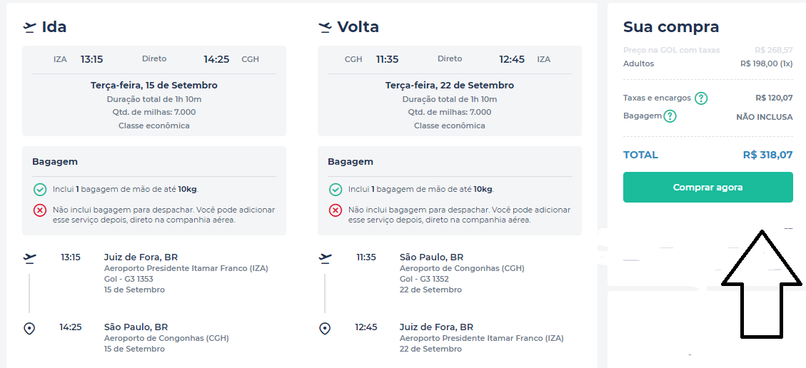 Voos de ida e volta de Juiz de Fora para SP por apenas R$ 318 e RJ-Brasília a R$ 298 1 FEIRA3