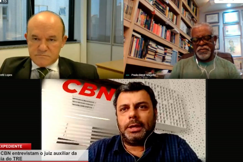 Imagem: Tribuna e CBN entrevistam o juiz auxiliar da presidência do TRE