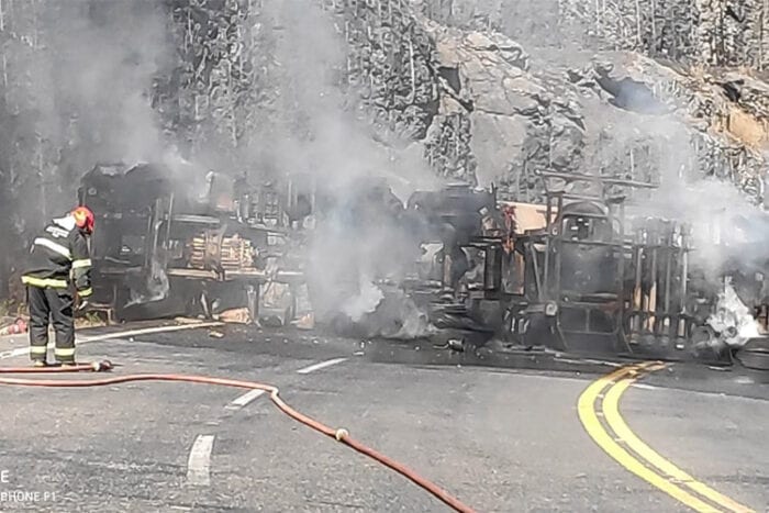 Motorista é carbonizado em acidente com caminhão-tanque na BR-265 1 acidente barbacena