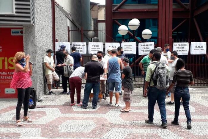 Juiz de Fora tem novo protesto contra suspensão de atividades 1 protesto comercio Sinterbel
