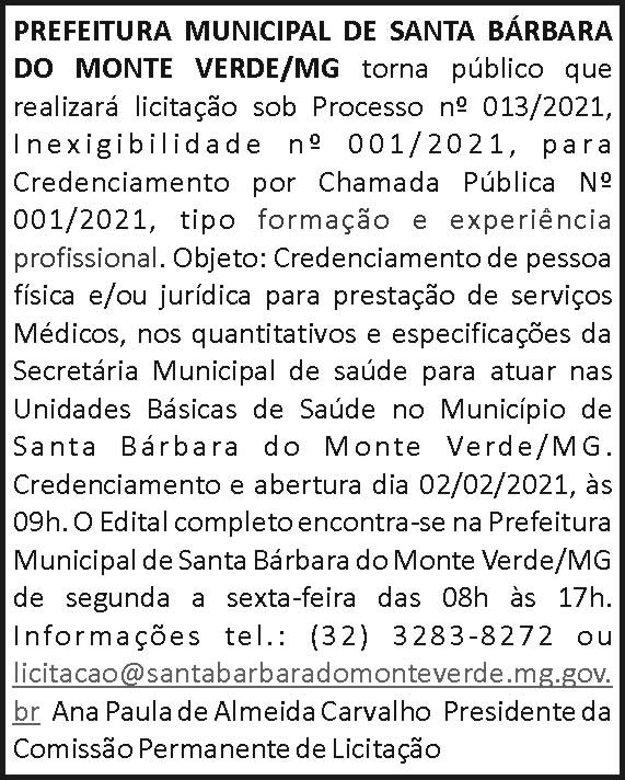 Prefeitura Municipal de Santa Bárbara do Monte Verde/MG 4 1 BARBARA 013.