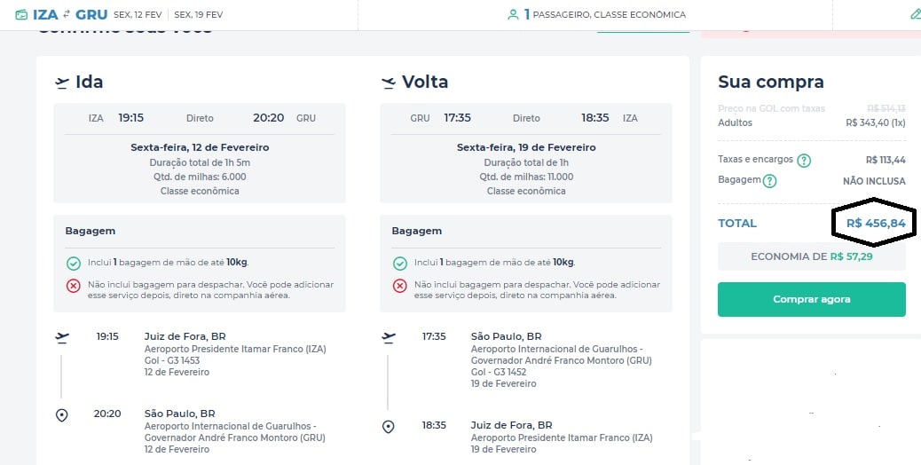 Promoção para viajar no Carnaval: Voos de ida e volta Juiz de Fora/SP por apenas R$ 456 2 PROMO2