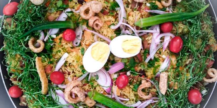 Paella mineira com muito alho, cebola e ervas 3 paella mineira