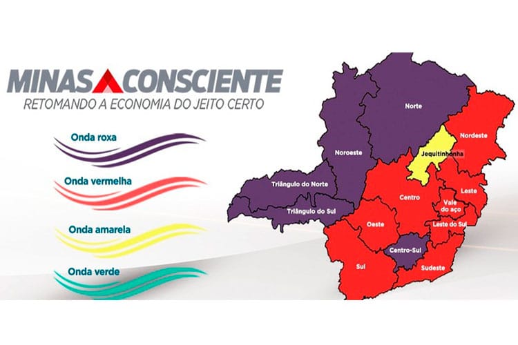 Mesmo em onda roxa, Bicas e São João Nepomuceno liberam comércio não essencial 1 mapa minas consciente marco1503