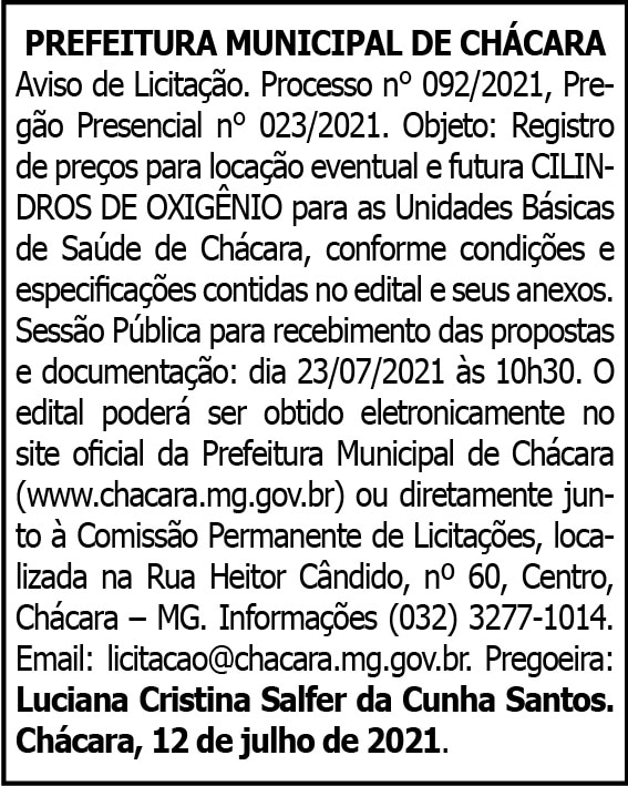 Prefeitura Municipal de Chácara 4 1 CHACARA 092