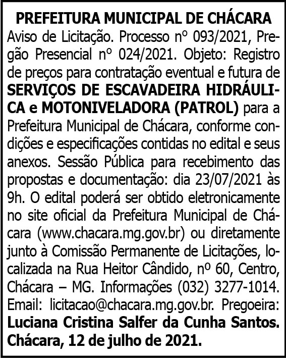 Prefeitura Municipal de Chácara 4 1 CHACARA 093