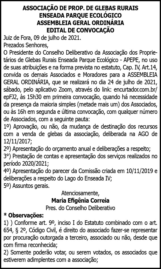Associação de Prop. de Glebas Rurais Enseada Parque Ecológico 4 1 ECOLOGICO