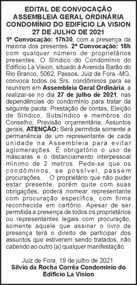 Edital de Convocação Assembleia Geral 4 1 LA VISION