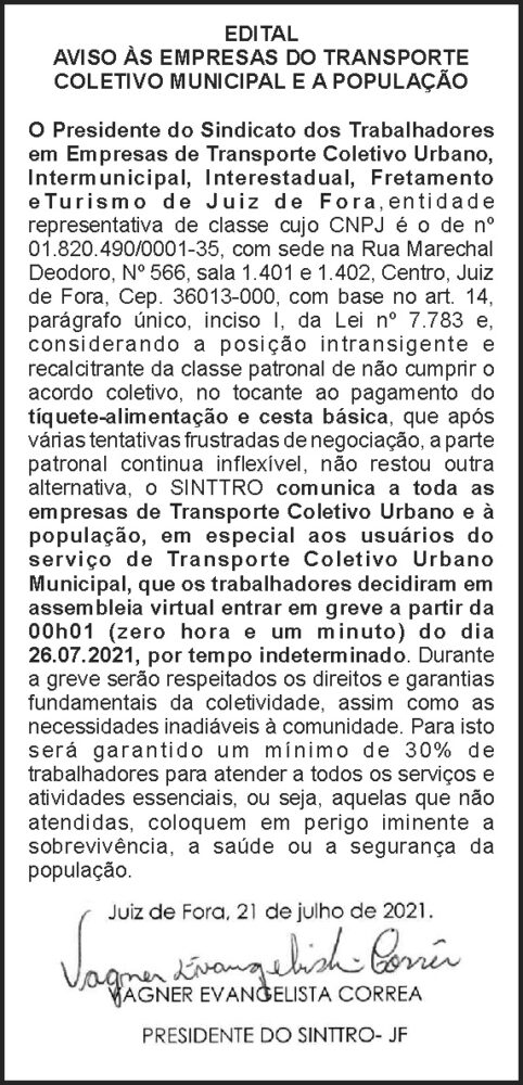 Sinttro - Comunicado de greve 4 1 SINTTRO