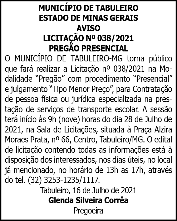 Município de Tabuleiro 4 1 TABULEIRO 038